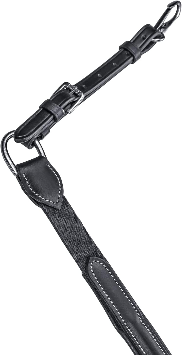 SUNRIDE Vorderzeug Windsor aus Echtleder mit Martingal für Pferde - elastisch, verstellbar (Cob, sch