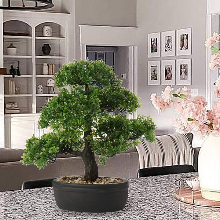 Briful Kunstbonsai Naturgetreue Künstliche Pflanze Kunstbaum Bonsai Zeder Kiefer Podocarpus Plastik