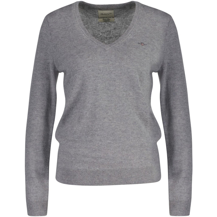 Gant Herren Extrafine Lambswool V-Neck Pullover (1er Pack) M Grey Melange, M Grey Melange