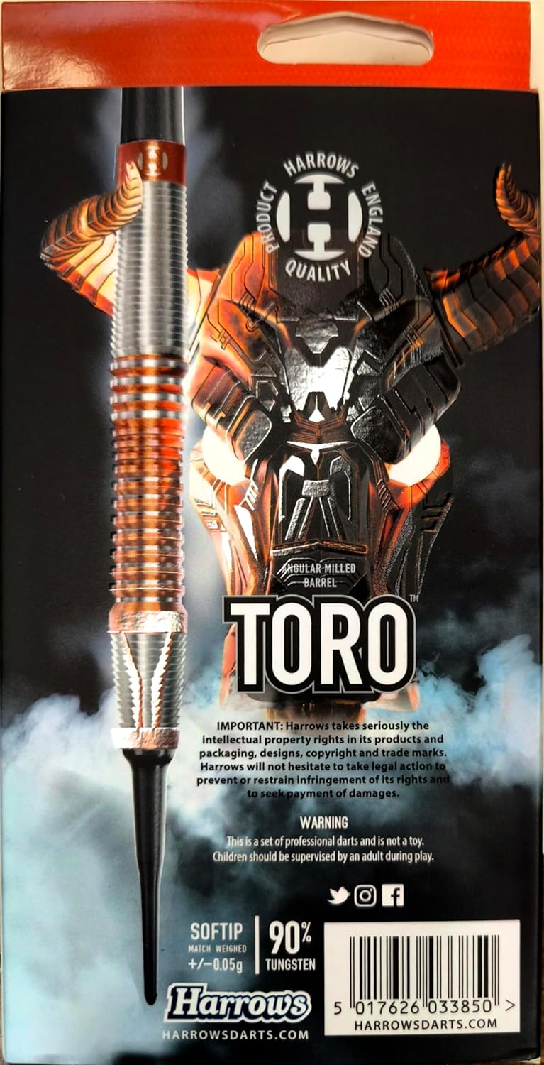 Harrows Soft Darts Toro 90% Tungsten Softtip Dart Softdart Hochwertiger Tungsten Dart mit Schäften u