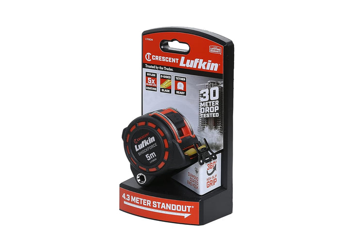 Lufkin L1116CM 3cm x 5m Shockforce Doppelseitiges Massband, 30 Meter Fall Getestet - Version mit Gel