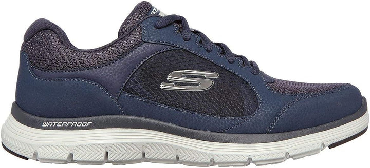 Skechers Herren Flex Advantage 4.0 True Clarity Sneaker 39 EU Navy Leather Pu Mesh Trim, 39 EU Navy
