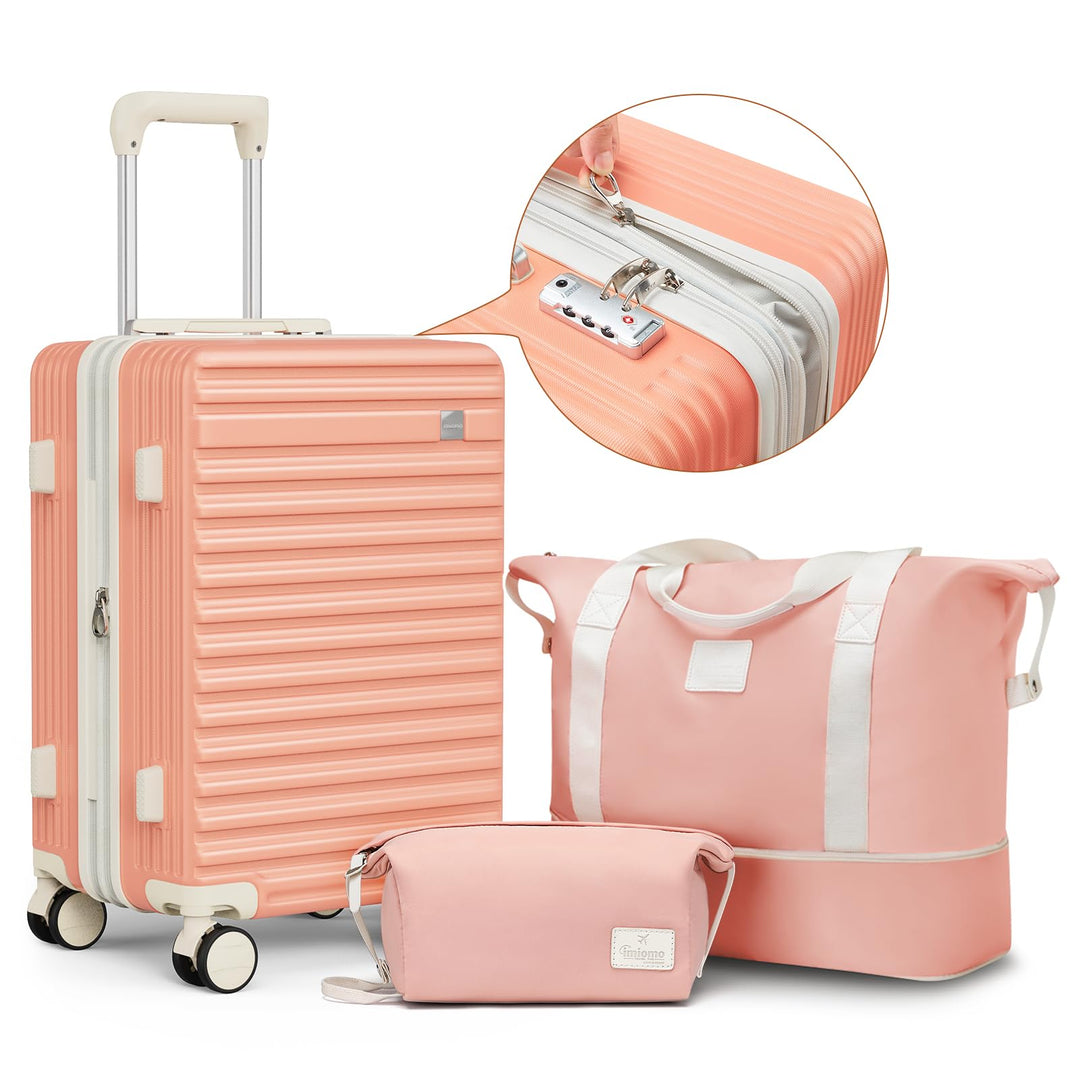 Joyway Hartschalen Koffer Set 3 Stück,Handgepäck Reisekoffer 4 Rollen Leicht, Rollkoffer mit Trolley