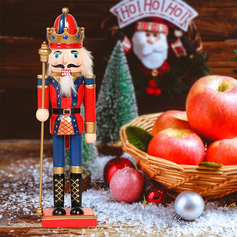 Nussknacker Weihnachtsschmuck, 30cm/11,8 Zoll Nussknacker Soldat Holz Nussknacker König Soldat Figur