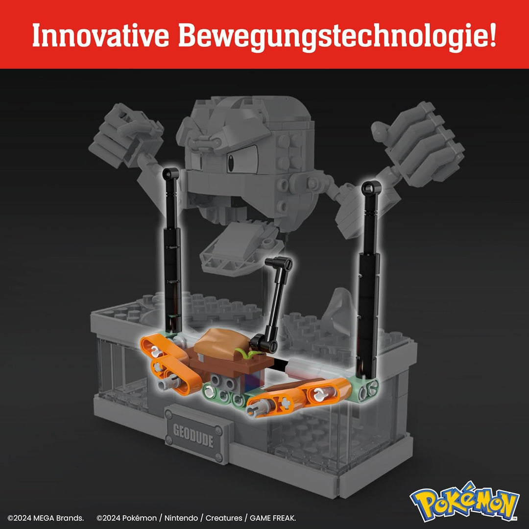 MEGA Pokémon Actionfigur-Bauset, Mini Motion-Kleinstein mit 343 Teilen und Schlagbewegung, Spielzeug