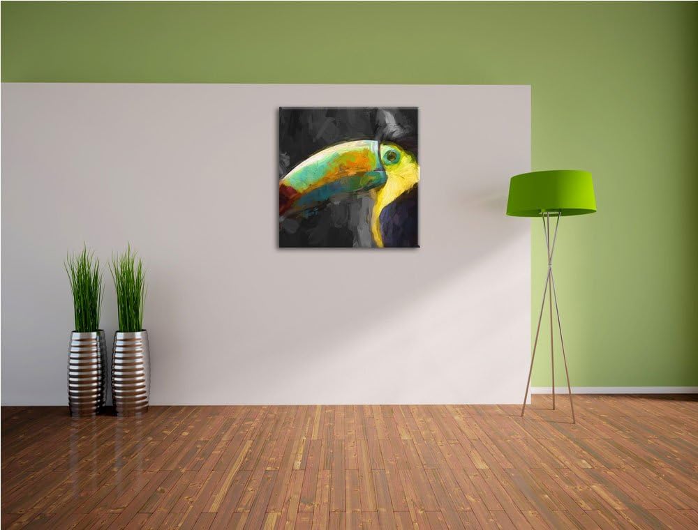 bunte Meerespflanzen, Format: 70x70 auf Leinwand, XXL riesige Bilder fertig gerahmt mit Keilrahmen,