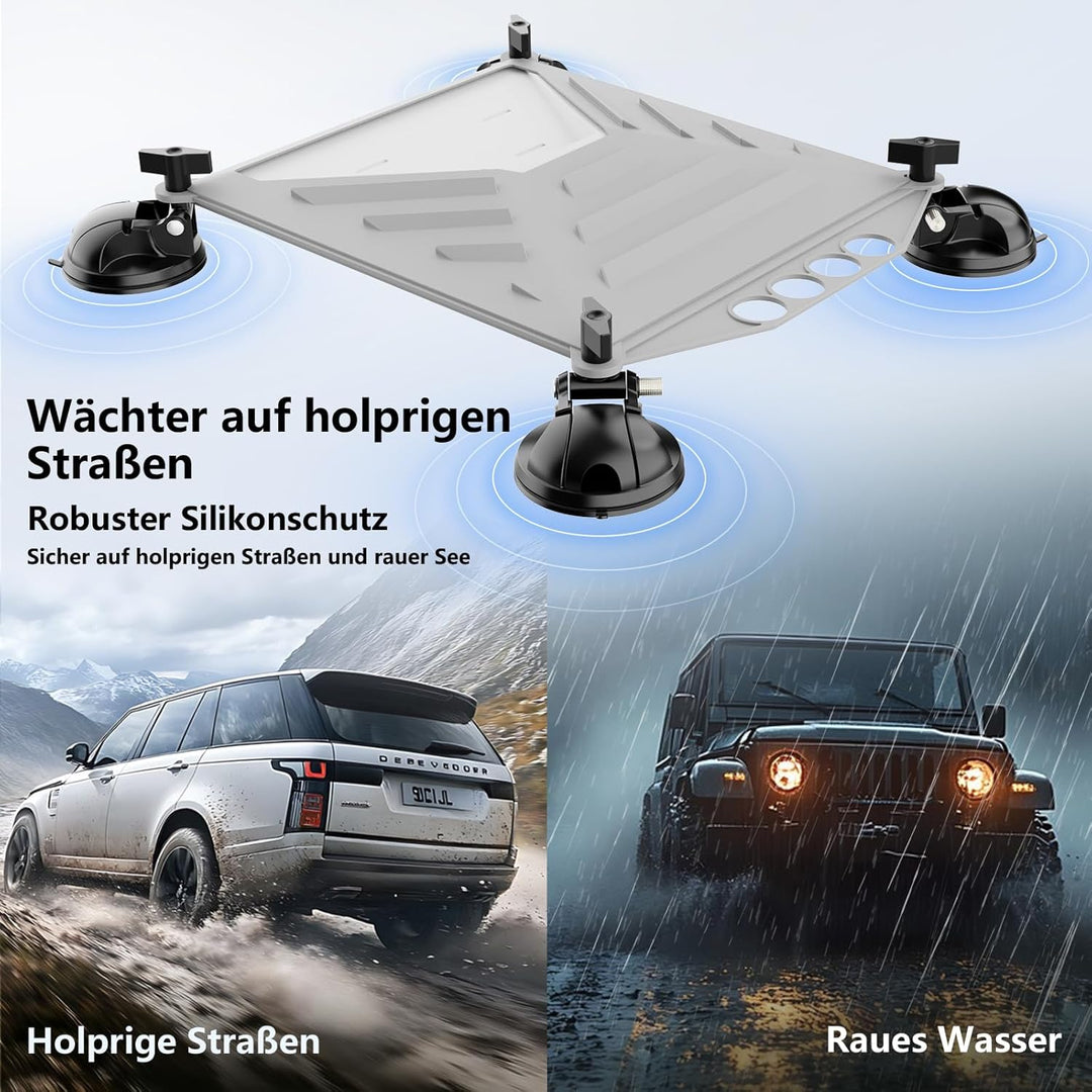 Magicbox Starlink Mini Autohalterung mit 4 Saugnäpfe Saugkraft 30kg, für Auto, Wohnmobil, Boot und L