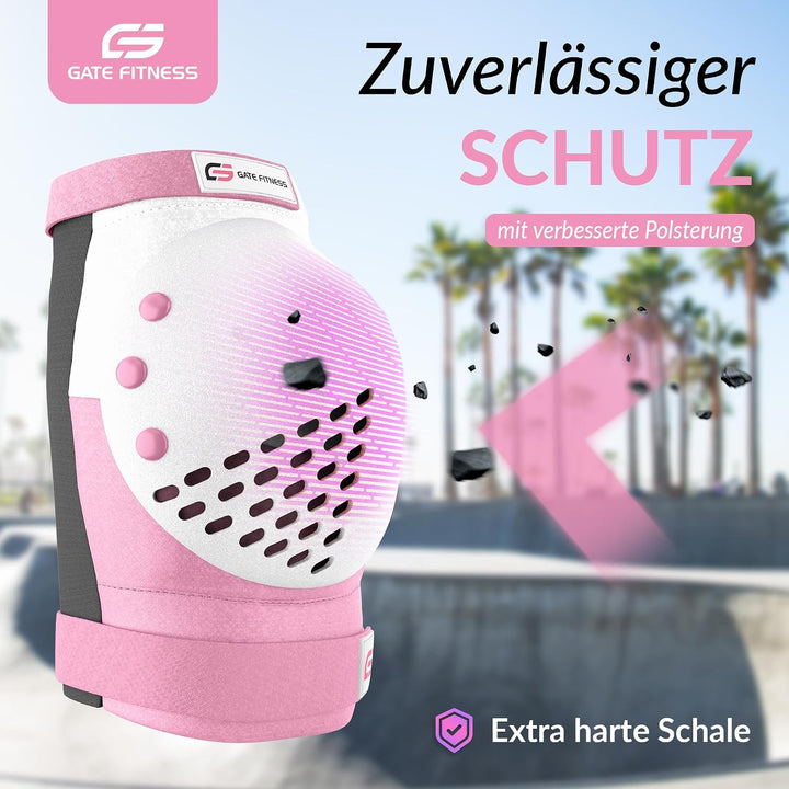 GATE FITNESS® Protektoren Set für Kinde &amp; Erwachsene - Schutzausrüstung Set [6 Teilen] Knieschützer