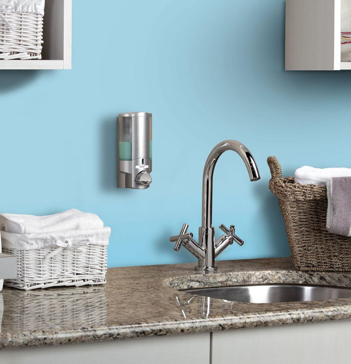 Better Living Aviva Seifenspender für 1 Flasche, Satin Silver 1-Chamber Satin-Silberfarben Satin-sil
