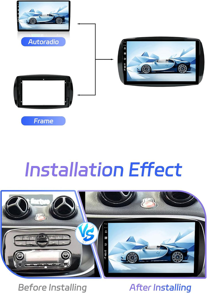 JOYX Android 13 IPS Autoradio Passt für Mercedes-Benz Smart (2014-2020) - 4G+64G - Eingebaut DSP/Car