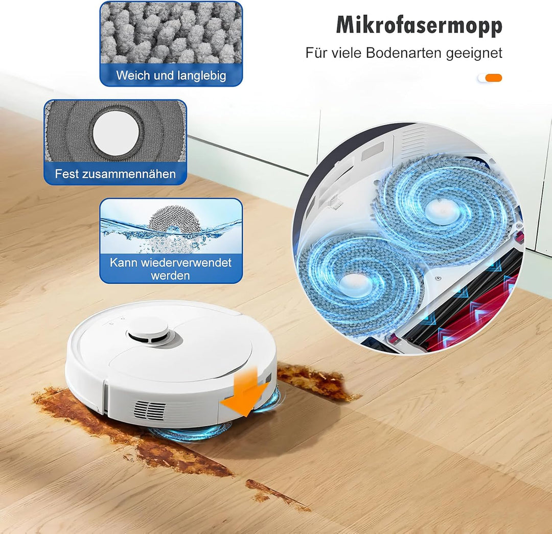 22 Stück Zubehör für Roborock Qrevo Curv/Qrevo Curv S5X / Qrevo Edge/Qrevo S5V Saugroboter, 2 Hauptb