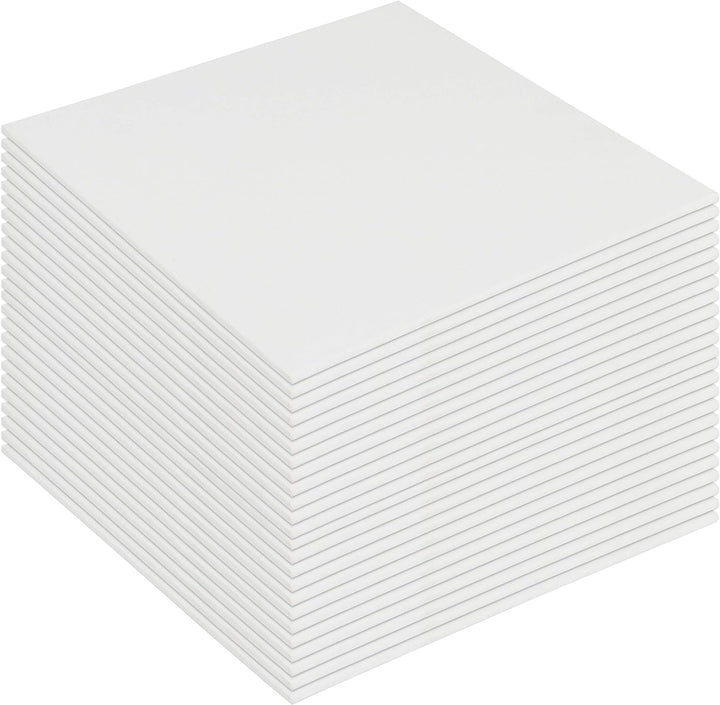 Kurtzy 24er Pack Leinwand zum Bemalen 20 x 20 cm - Quadratische, Vorgespannte Keilrahmen - Geeignet