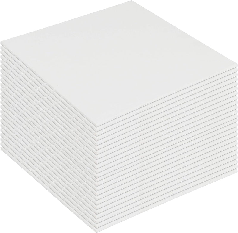 Kurtzy 24er Pack Leinwand zum Bemalen 20 x 20 cm - Quadratische, Vorgespannte Keilrahmen - Geeignet
