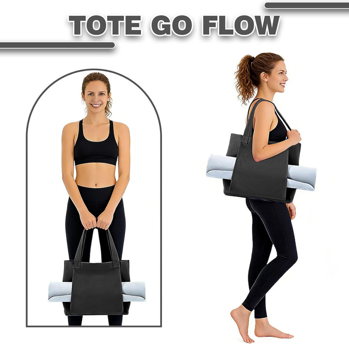 Yogatasche Damen Gross – Offene Yoga Tote Bag für Matte und Zubehör, Leichte Sporttasche Damen mit T