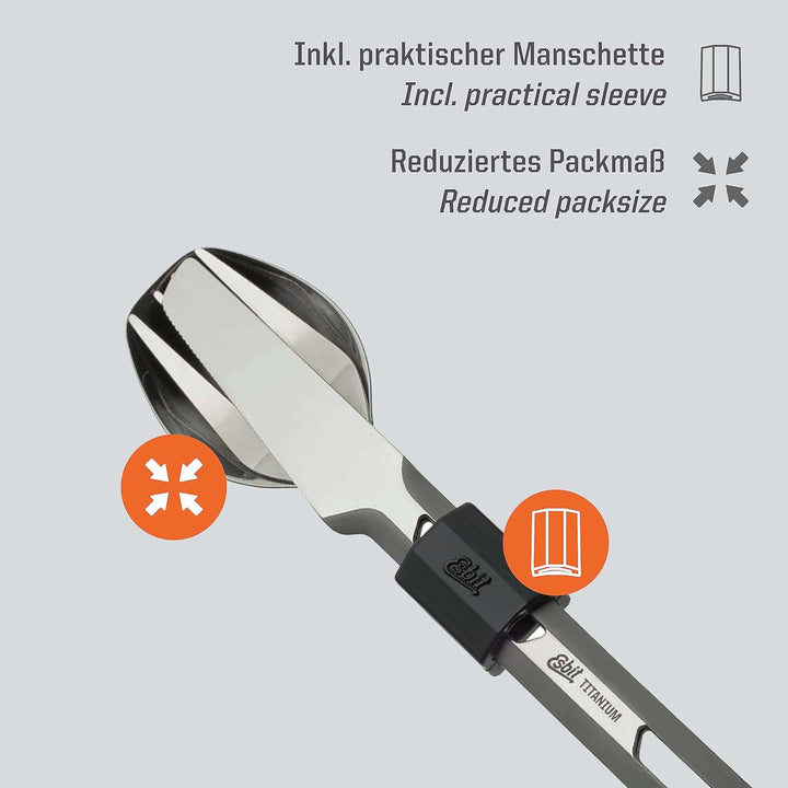 Esbit Titanbesteck, 3-teilig, ultraleicht Silber, Silber
