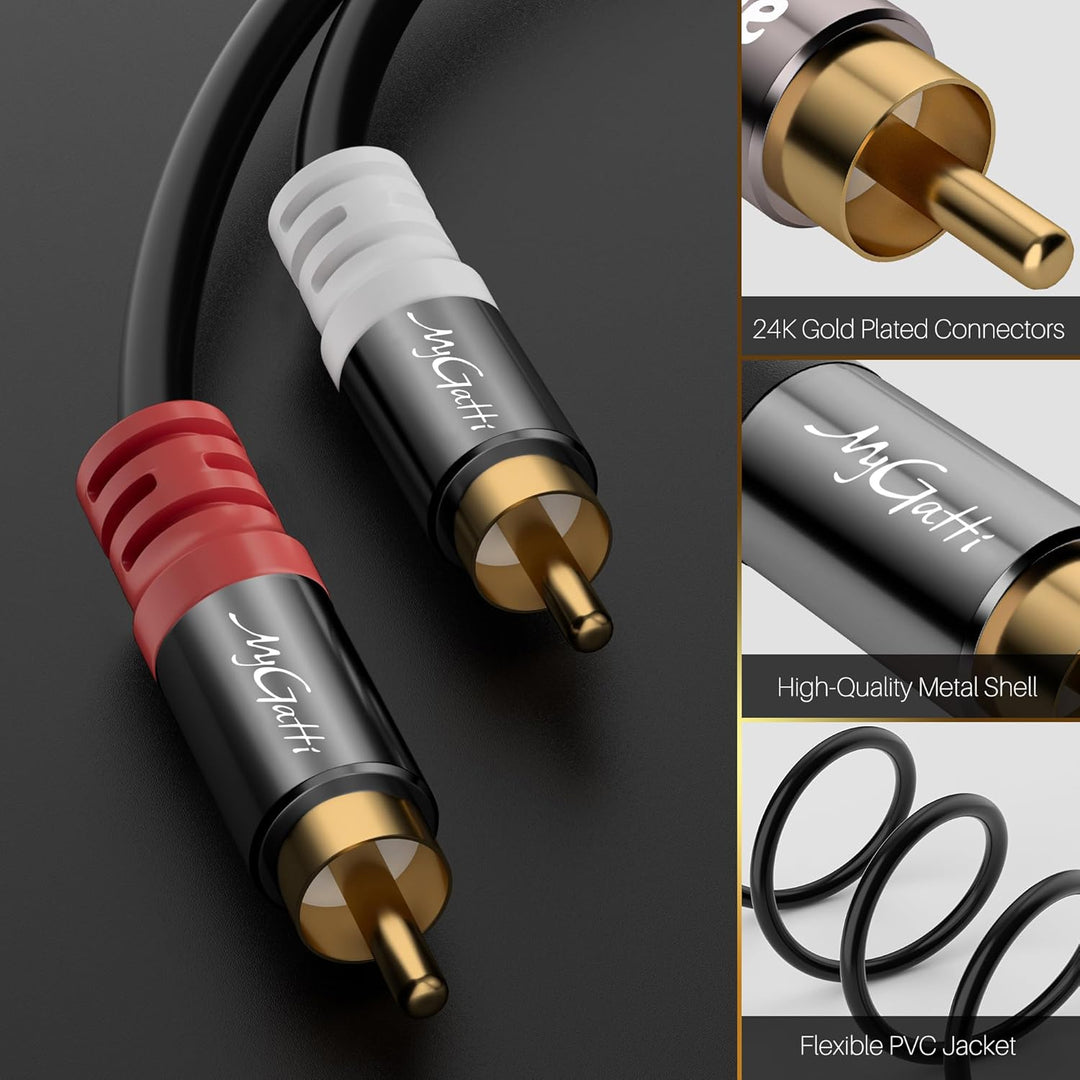 Cinch Kabel 15 meter,2 Cinch Stecker auf 2 Cinch Stecker,Stereo Audio kabel,RCA kabel,OFC,Hi-Fi Soun