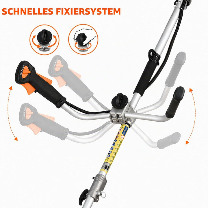 Freischneider mit Benzinmotor 52 cm³ - 3 Klingen + 1 Doppelfadenkopf - Chester