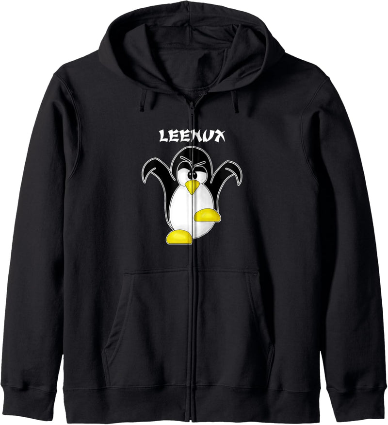 Tux Linux Leenux Pinguin Nerd Computerfreak Hacker Kapuzenjacke