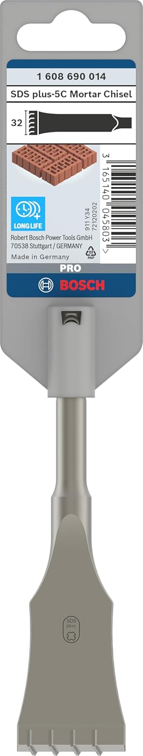 Bosch Professional hartmetallbestückter Fugenmeissel SDS-plus (Länge 130 mm), Länge 130 mm