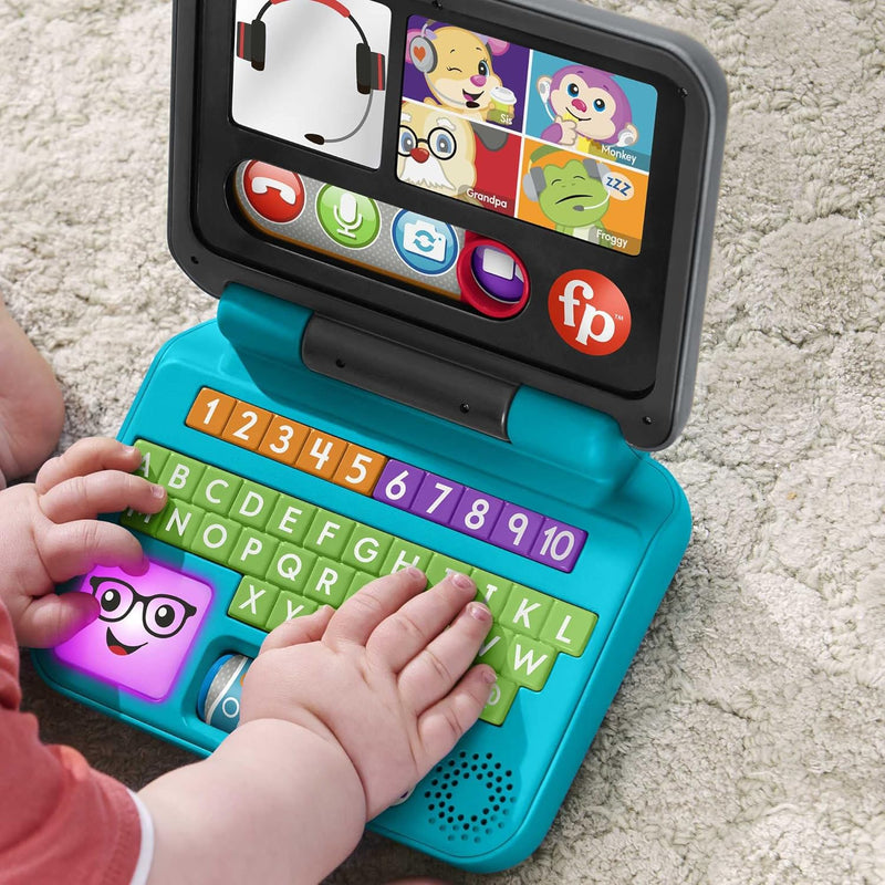 FISHER-PRICE Lernspass Homeoffice Laptop – elektronisches Lernspielzeug mit Smart-Stages-Lerninhalte