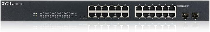 Zyxel 24-Port Gigabit Switch | Smart Managed | Rackmontage und lüfterloses Design | VLAN, IGMP, QoS