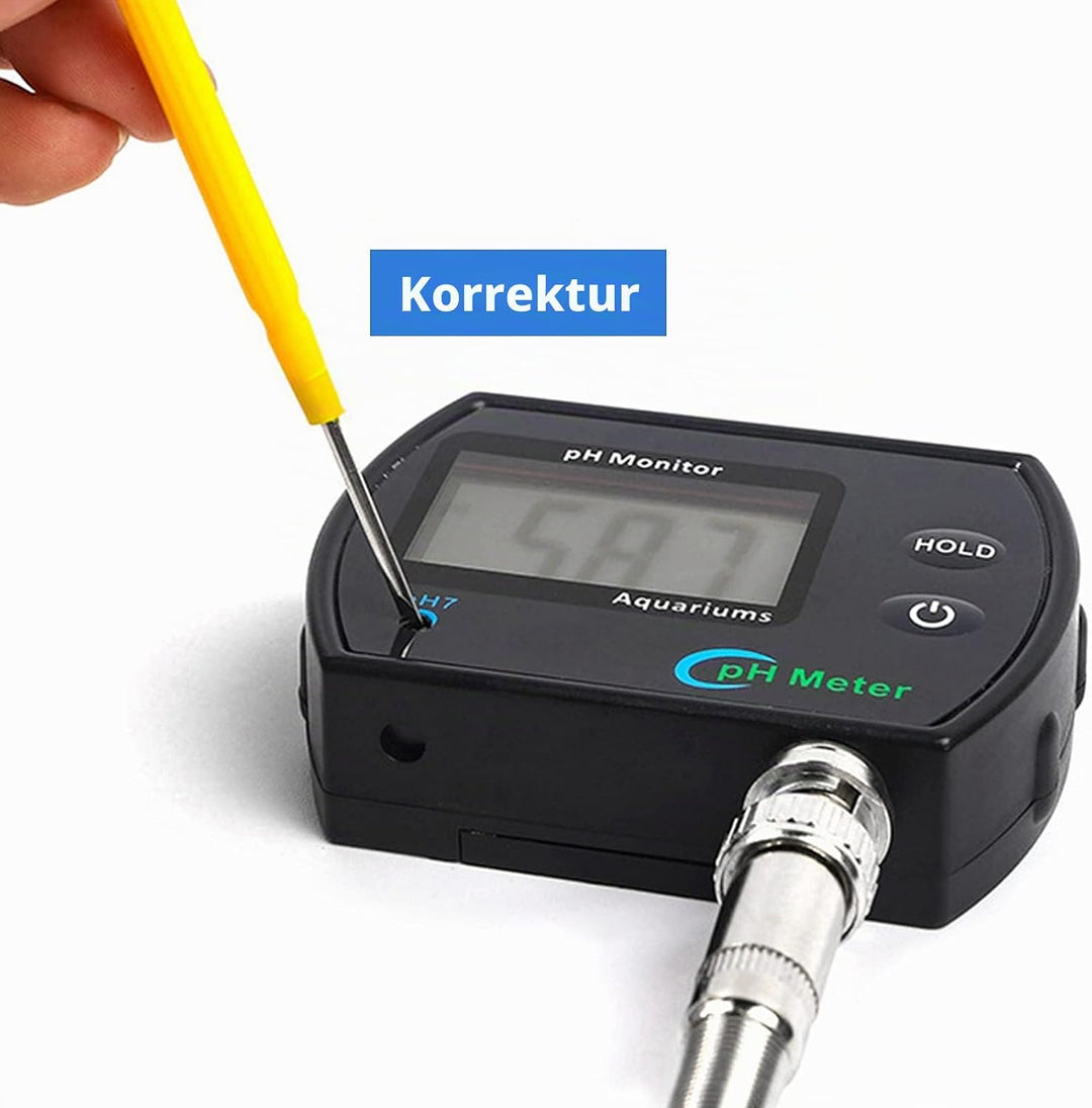 Aquarium pH Wert Messgerät, PH-990 Tragbares pH-Meter, pH Messgerät Wandmontage Wasseranalysator, Wa