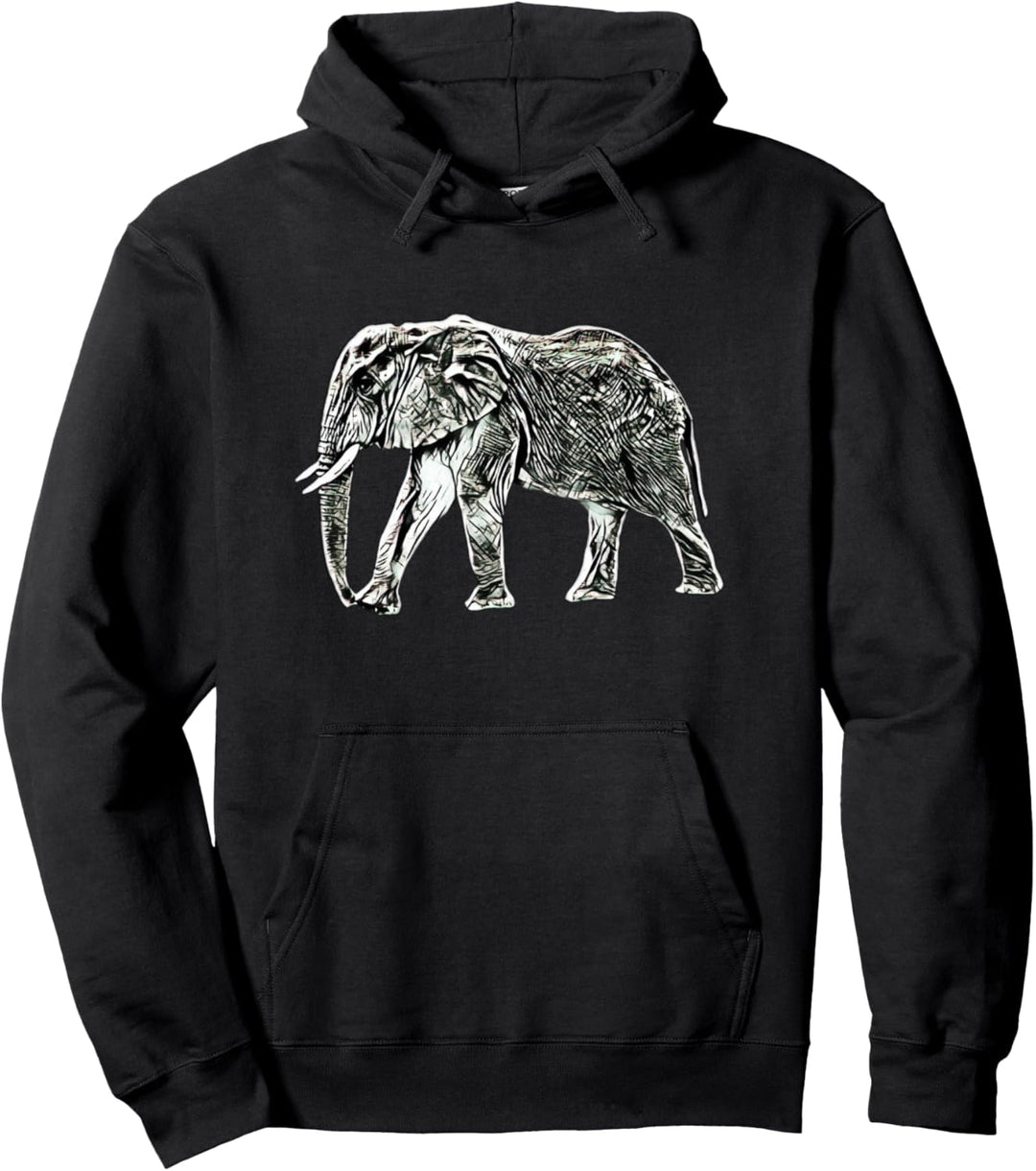 Elefanten Motiv Afrika Tiermotiv Wildtiere Tiere Elefant Pullover Hoodie