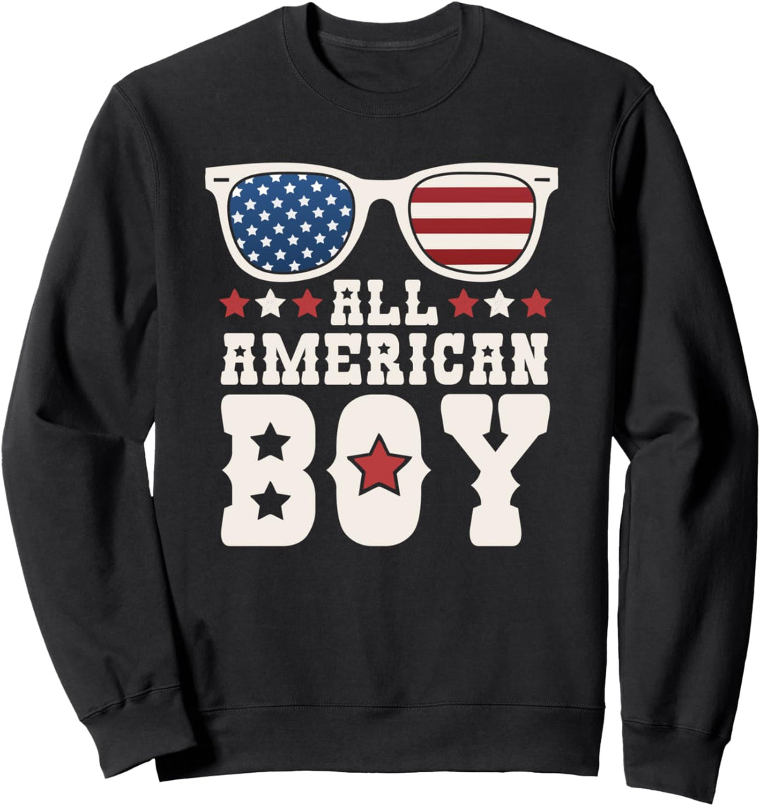 All American Boy 4th of July Texas Sunglasses Cowboy Country Sweatshirt