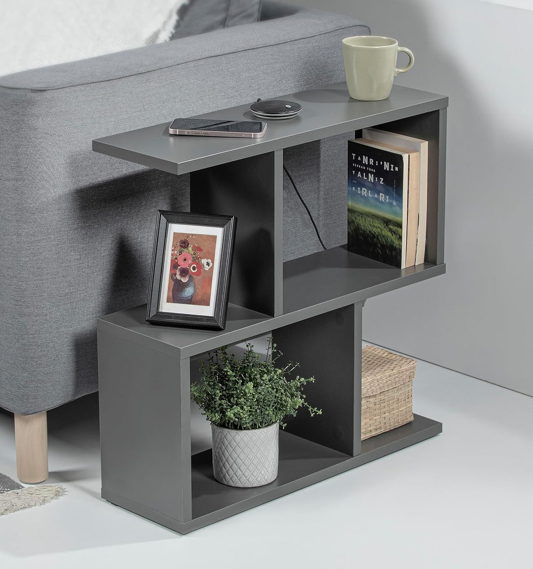 HOCUS PICUS | Homemania Holz Beistelltisch mit 2 Etagen | Sofatisch, Regal-Organizer, Büro, Wohnzimm