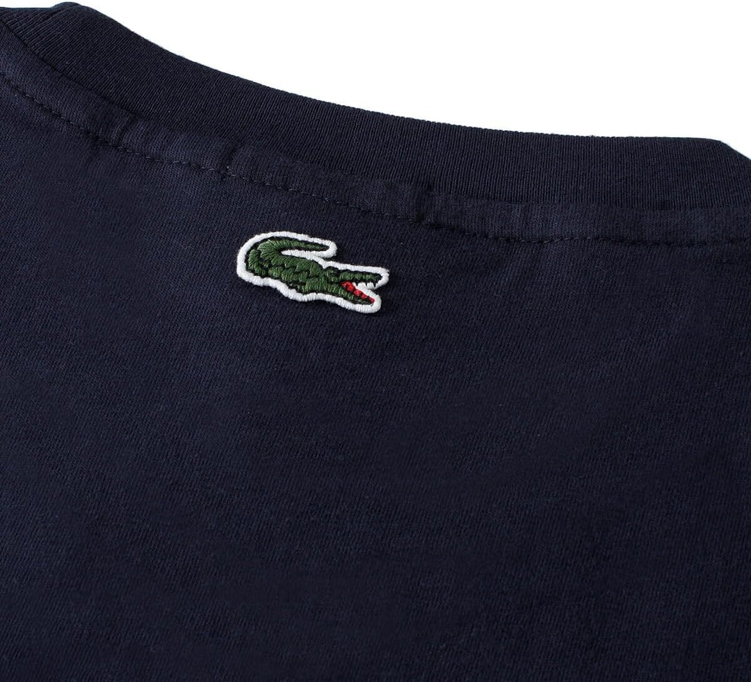 Lacoste Herren T-Shirt Rundhals TH1218, Männer Logo Tshirt,Print Tee,Regular Fit M Navy Blue (166),
