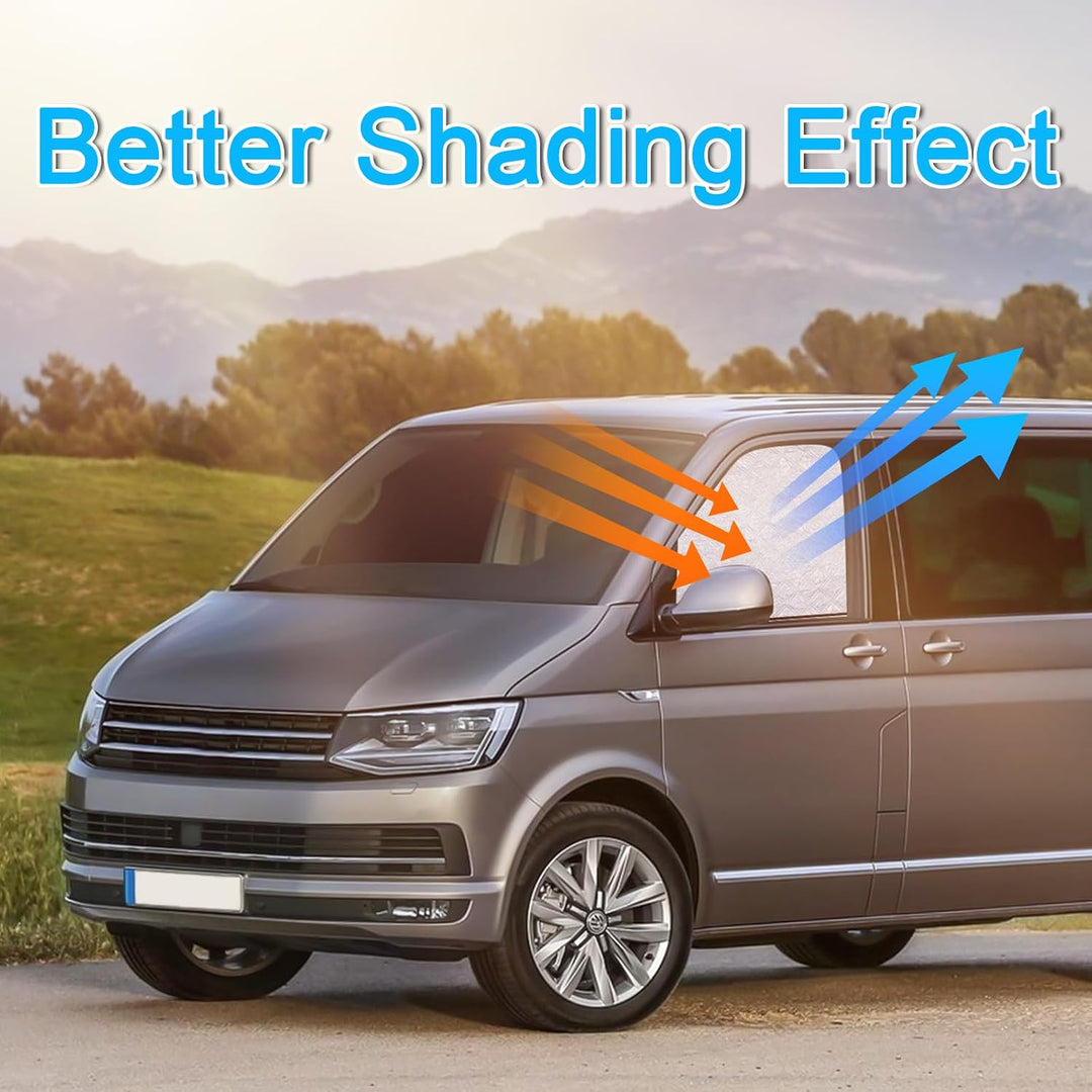 ZATOOTO Sonnenschutz Seitenscheibe für VW T5 T6, Magnetisch Verdunkelung | 2 Stück Autoscheiben Sonn