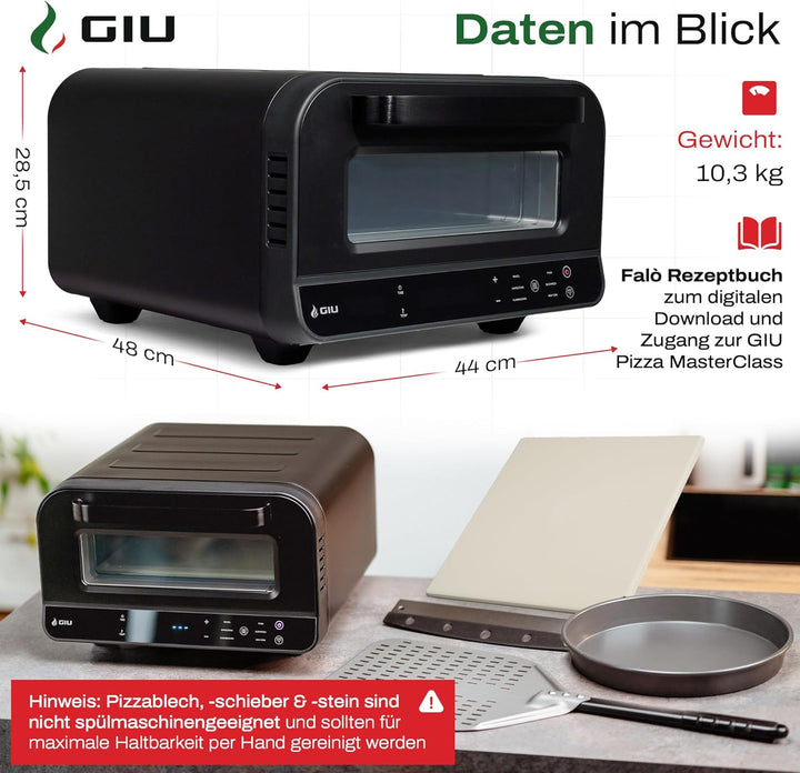 GIU Elektrischer Pizzaofen - Starker Elektro-Ofen für neapolitanische Pizza | Backofen, Pizzaofen, e