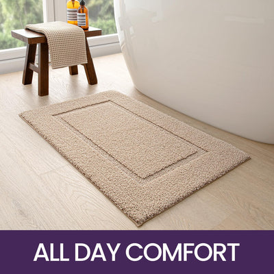DEXI Badezimmerteppich 60 x 110 cm, Badteppich rutschfest Waschbar, weicher Badematte, Mikrofaser Ab