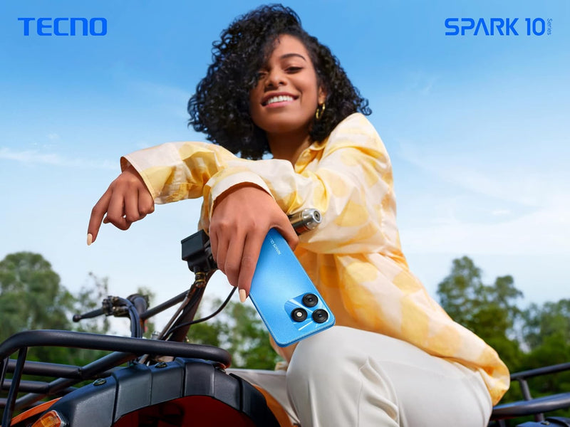 Tecno Mobile Spark 10 Smartphone (Android, Dual SIM, 1612 x 720 HD+ Display, 4GB RAM, 128GB Speicher