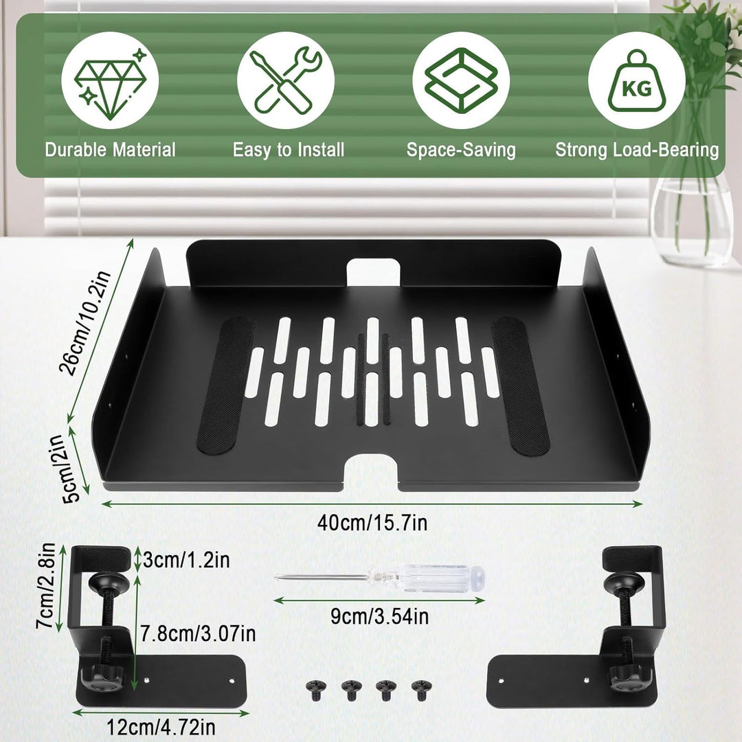 CAUTIOUS Schreibtisch-Organizer, Aufhängbarer Laptop Organizer, Metall Laptop-Halterung, Untertisch-