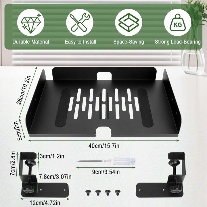 CAUTIOUS Schreibtisch-Organizer, Aufhängbarer Laptop Organizer, Metall Laptop-Halterung, Untertisch-