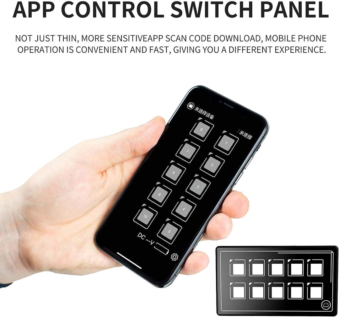 Control Switch Panel，Yctze 10P Membran Control Switch Panel Bluetooth-APP-Steuerung mit Hintergrundb