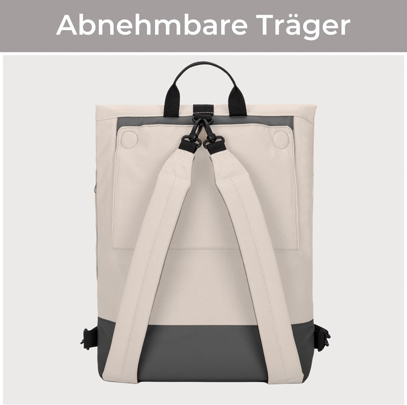 LARKSON Fahrradtaschen für Gepäckträger Damen & Herren Sand Grau - Tammo Bike - 2 in 1 Fahrrad Tasch