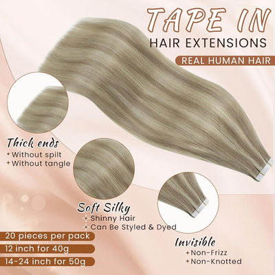 Hetto Tape in Echthaar Extensions Blond Echthaar Tape in Extensions Remy Echthaar Extensions Tape #1