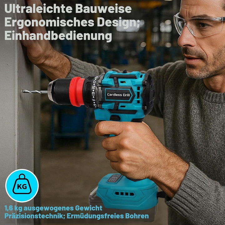 Akku Akkuschrauber für Makita 18V Akku, Verbessert 18V Akku Bohrschrauber Satz für Kleiner Raum, Sch