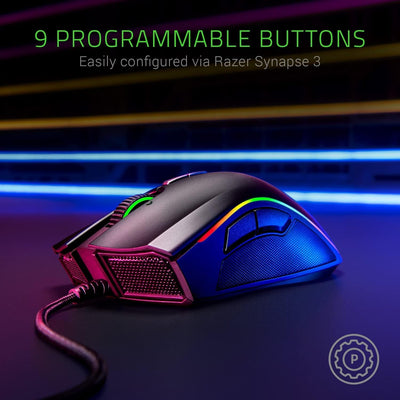 Razer Mamba Elite - Kabelgebundene Gaming Maus mit Chroma RGB Beleuchtung für PC / Mac (Optischer 5G