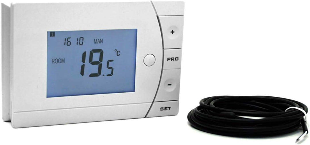 Aufputz Raum-Thermostat programmierbar NC/NO Kontakt bis 8A inkl. externer Sensor