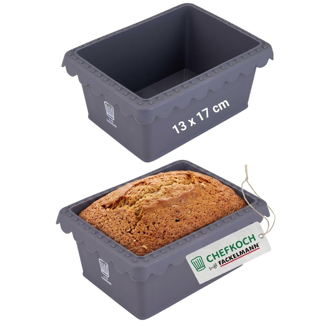 Chefkoch trifft Fackelmann Mini-Kastenform 2er-Set für Heissluftfritteuse und Backofen – Silikon Bac