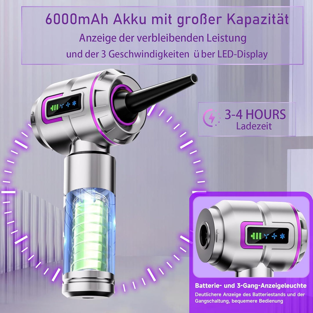 Handstaubsauger Akku, Autostaubsauger Kabellos 27000Pa Mini Staubsauger, Aufladbar Tragbar Leicht Au