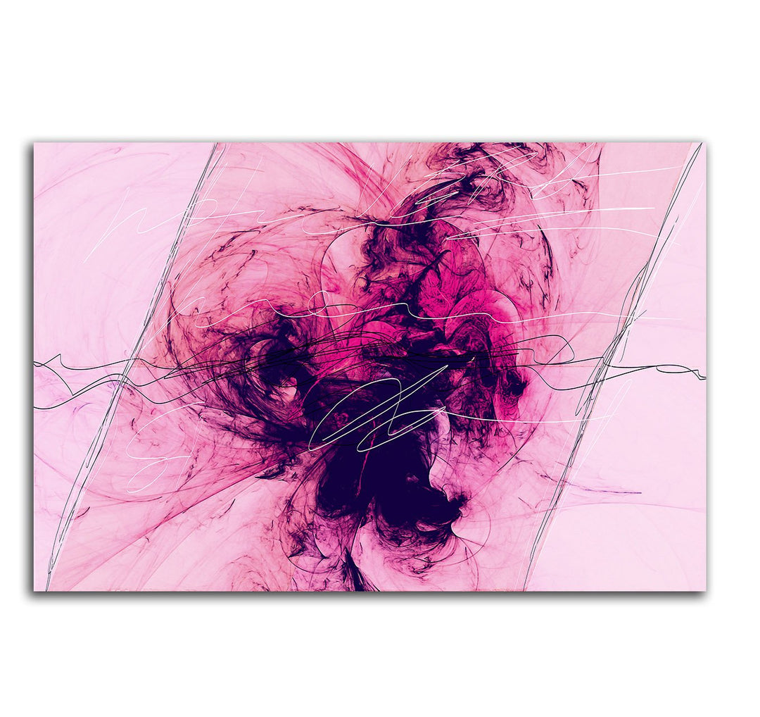 Paul Sinus Art pink Illusion -Abstraktes Bild 60x80cm Abstrakt274 Kunstdrucke auf Leinwand fertig be