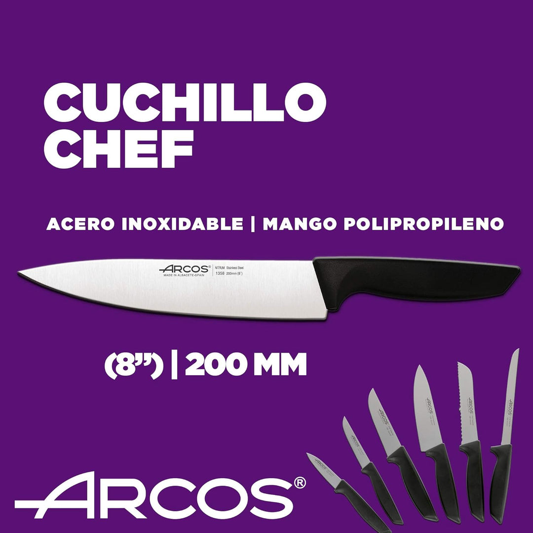 Arcos Professionelles Küchenmesser-Set | Professionelle Küchenmesser | 6 Stück | Edelstahlmesser mit