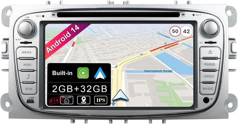 JOYX Android 10 Autoradio Passt für Ford Focus/Mondeo/S-Max/C-Max/Galaxy Navigation -GPS 2 Din - Can