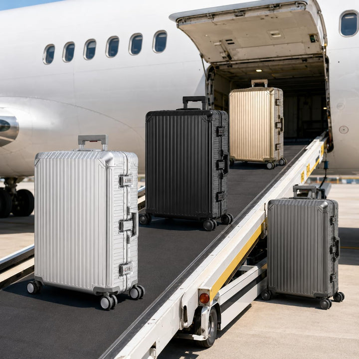 Travelhouse Tokyo 100% Aluminium Koffer 77cm 2X TSA Zahlenschloss 4 Silent Move Doppelräder 360° Rol