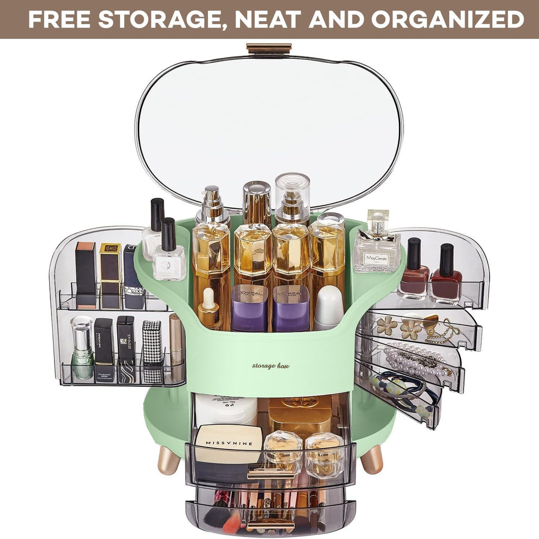 Make Up Aufbewahrung Cosmetic Organizer Kosmetik Schminktisch mit Deckel Schubladen Grosse Kapazität