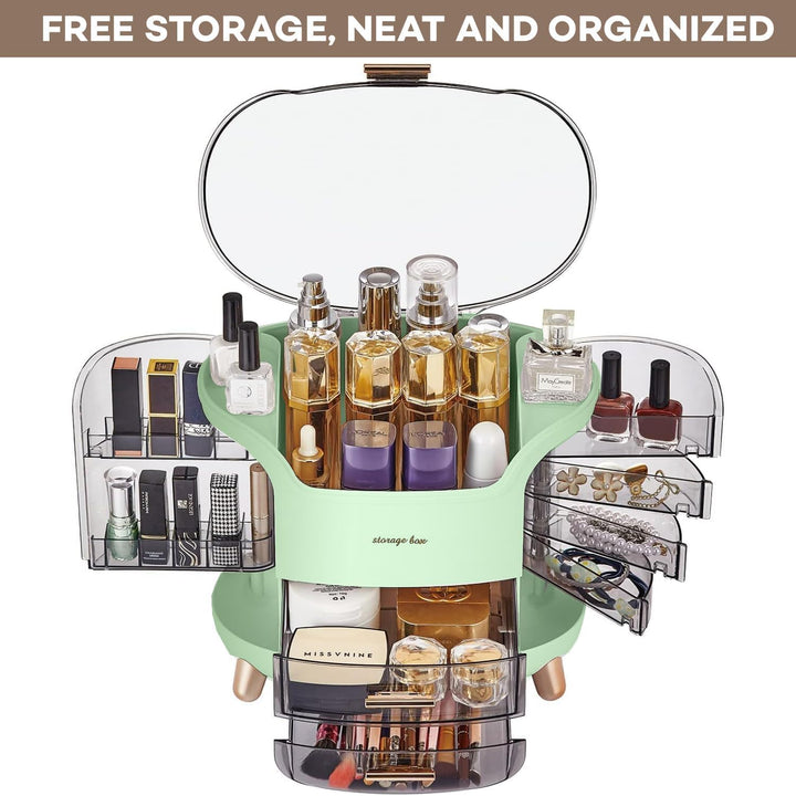 Make Up Aufbewahrung Cosmetic Organizer Kosmetik Schminktisch mit Deckel Schubladen Grosse Kapazität